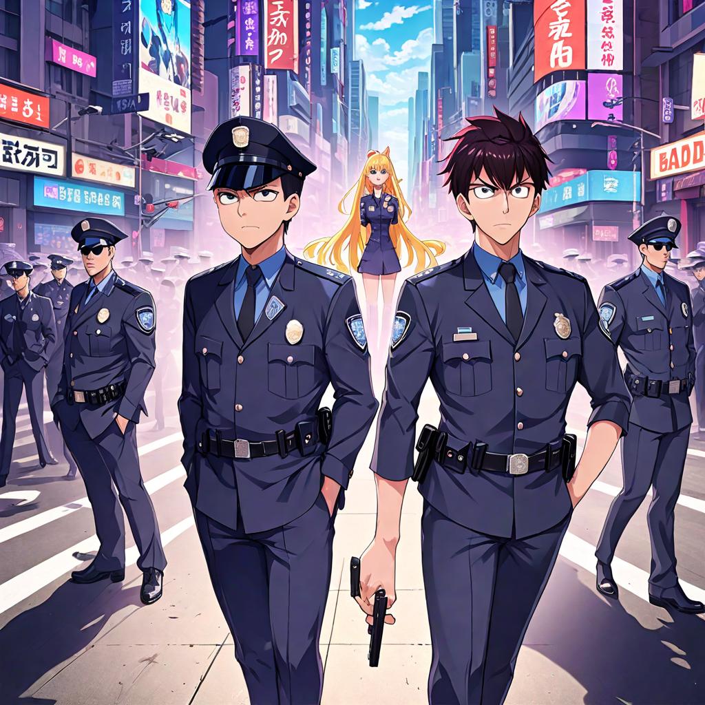  anime style artwork, (masterpiece:1.1), (highest quality:1.1), good cop bad cop, anime style, key visual, vibrant, studio anime, highly detailed