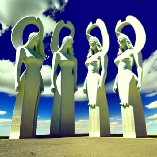 estilovintedois A picture of Four Angels standing at the four corners of earth, standing steady with a firm grip on the four winds