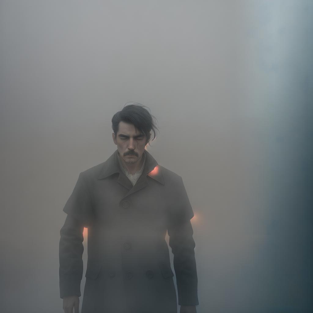  a man in fog