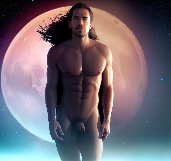  Man on the moon, full frontal, uncut, nude hyperrealistic, full body, detailed clothing, highly detailed, cinematic lighting, stunningly beautiful, intricate, sharp focus, f/1. 8, 85mm, (centered image composition), (professionally color graded), ((bright soft diffused light)), volumetric fog, trending on instagram, trending on tumblr, HDR 4K, 8K