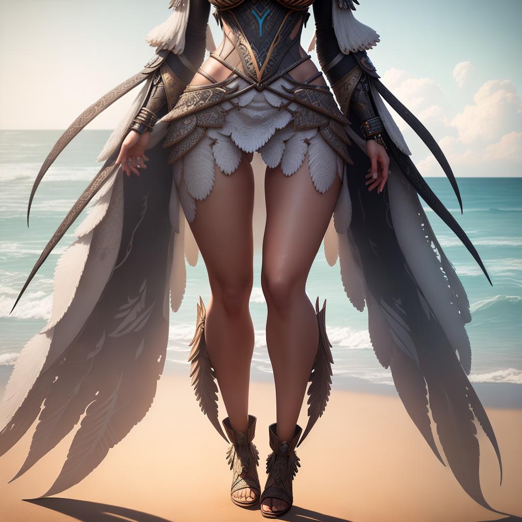  Design an 8k, ultra-detailed piece of art featuring Wraith from Apex Legends in beach clothing, posing on a sunny beach. The artwork should have a realistic style, with intricate details such as seashells scattered on the sand, footprints, and a slight breeze rustling the palm leaves. hyperrealistic, full body, detailed clothing, highly detailed, cinematic lighting, stunningly beautiful, intricate, sharp focus, f/1. 8, 85mm, (centered image composition), (professionally color graded), ((bright soft diffused light)), volumetric fog, trending on instagram, trending on tumblr, HDR 4K, 8K