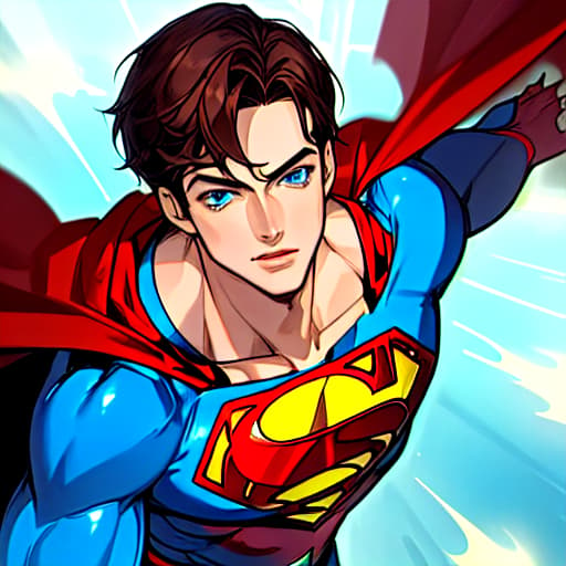  superman young with brown hair and blue eyes