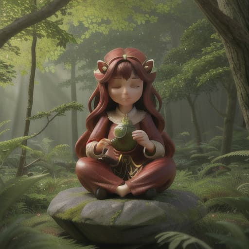  Generate an image where the main scene captures a peaceful early dawn in a forest, where all the creatures are calmly asleep. In this scene, the central characters are a fairy, a monkey, and a dragon, all sleeping with tranquil expressions. Their important role should be accentuated but maintain the background as a quiet and serene forest just before sunrise subtly supporting the character-centric composition. The forest, while being tranquil, has to radiate the subtle anticipation of the day's beginning. The scene should be more pronounced than the background, ensuring a proper balance between character portrayal and their environment., best quality, very detailed, high resolution, sharp, sharp image, extremely detailed, 4k, 8k, in-frame hyperrealistic, full body, detailed clothing, highly detailed, cinematic lighting, stunningly beautiful, intricate, sharp focus, f/1. 8, 85mm, (centered image composition), (professionally color graded), ((bright soft diffused light)), volumetric fog, trending on instagram, trending on tumblr, HDR 4K, 8K