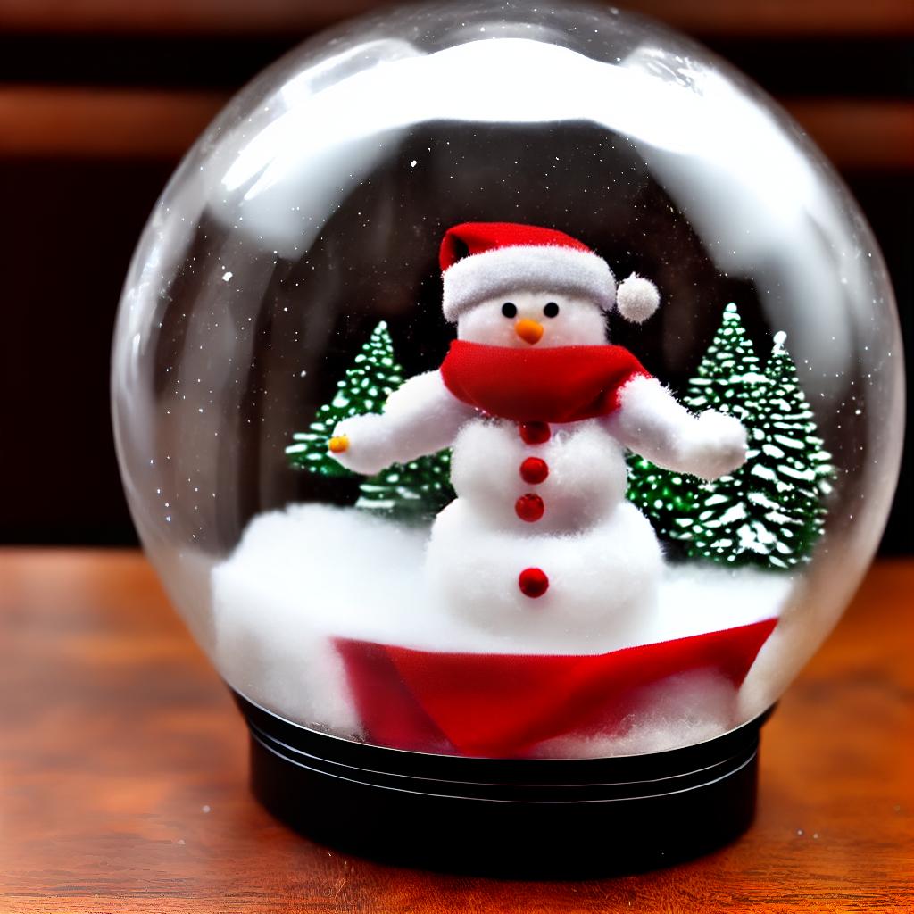 nousr robot Santa and a snowman in a snowglobe