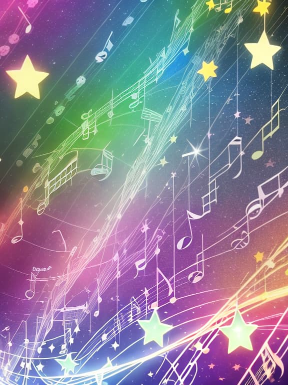  Cute musical notes and sparkling stars and gems wallpaper