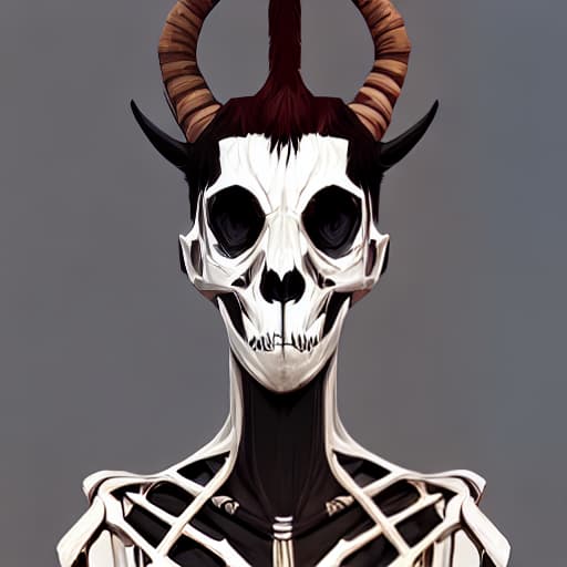 arcane style Goat skeleton artistic painting