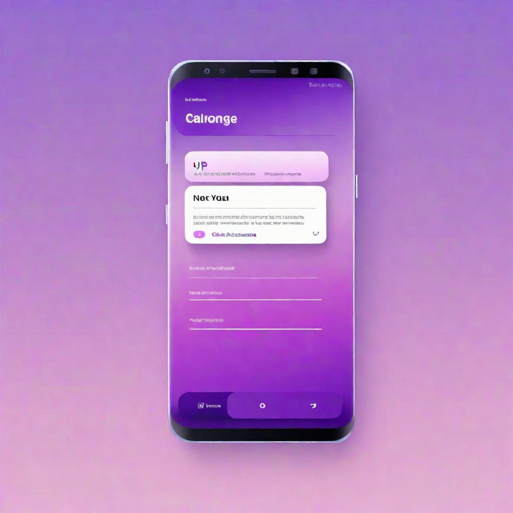  UI-UX Style, a mobile android ayout on a samsung mobile device, purple gradient theme, login screen compatible, edittext, cta-button