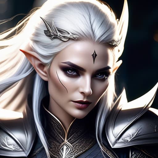  RAW photo, dark elf woman 25 years old with white hair with extremely gray skin, fantasy world, extremely detailed, high quality, film grain, ultra realistic close up portrait, healer dressed in a cloth tunic hyperrealistic, full body, detailed clothing, highly detailed, cinematic lighting, stunningly beautiful, intricate, sharp focus, f/1. 8, 85mm, (centered image composition), (professionally color graded), ((bright soft diffused light)), volumetric fog, trending on instagram, trending on tumblr, HDR 4K, 8K