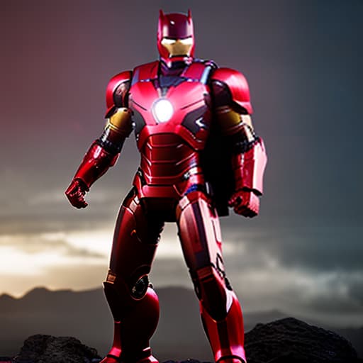 redshift style Ironman fighting with batman in space hyperrealistic, full body, detailed clothing, highly detailed, cinematic lighting, stunningly beautiful, intricate, sharp focus, f/1. 8, 85mm, (centered image composition), (professionally color graded), ((bright soft diffused light)), volumetric fog, trending on instagram, trending on tumblr, HDR 4K, 8K