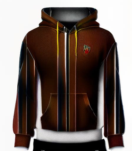 mdjrny-v4 style hoodie, 3d real, brown color, stripe pattern