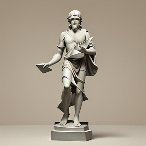  pythagoras holding a tetrahedron on his hand