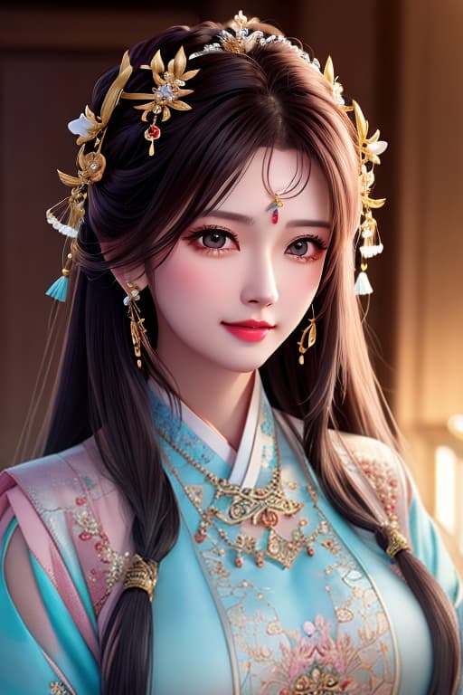  best quality, masterpiece, highres, 1girl,blush,(seductive smile:0.8),star shaped pupils,china hanfu,hair ornament,necklace, jewelry,Beautiful face,upon body, tyndall effect,photorealistic, dark studio, rim lighting, two tone lighting,(high detailed skin:1.2), 8k uhd, dslr, soft lighting, high quality, volumetric lighting, candid, Photograph, high resolution, 4k, 8k, Bokeh hyperrealistic, full body, detailed clothing, highly detailed, cinematic lighting, stunningly beautiful, intricate, sharp focus, f/1. 8, 85mm, (centered image composition), (professionally color graded), ((bright soft diffused light)), volumetric fog, trending on instagram, trending on tumblr, HDR 4K, 8K