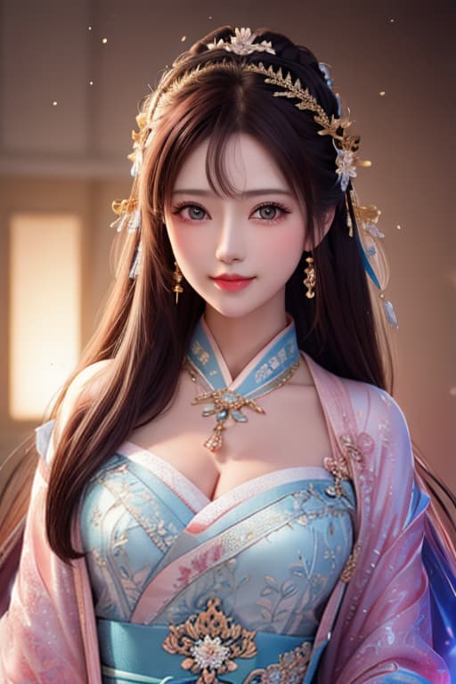  best quality, masterpiece, highres, 1girl,blush,(seductive smile:0.8),star shaped pupils,china hanfu,hair ornament,necklace, jewelry,Beautiful face,upon body, tyndall effect,photorealistic, dark studio, rim lighting, two tone lighting,(high detailed skin:1.2), 8k uhd, dslr, soft lighting, high quality, volumetric lighting, candid, Photograph, high resolution, 4k, 8k, Bokeh hyperrealistic, full body, detailed clothing, highly detailed, cinematic lighting, stunningly beautiful, intricate, sharp focus, f/1. 8, 85mm, (centered image composition), (professionally color graded), ((bright soft diffused light)), volumetric fog, trending on instagram, trending on tumblr, HDR 4K, 8K