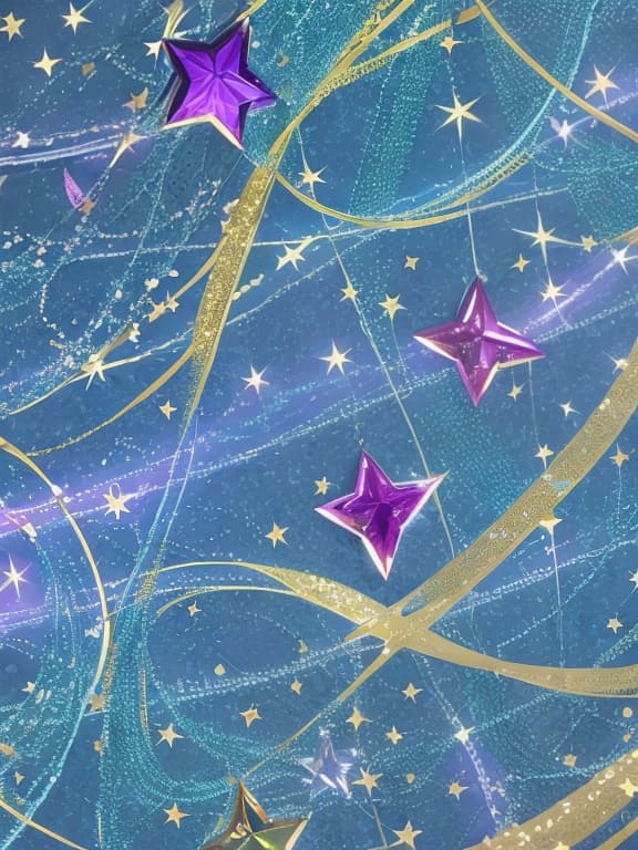  Sparkling star wallpaper with gems and pretty musical notes