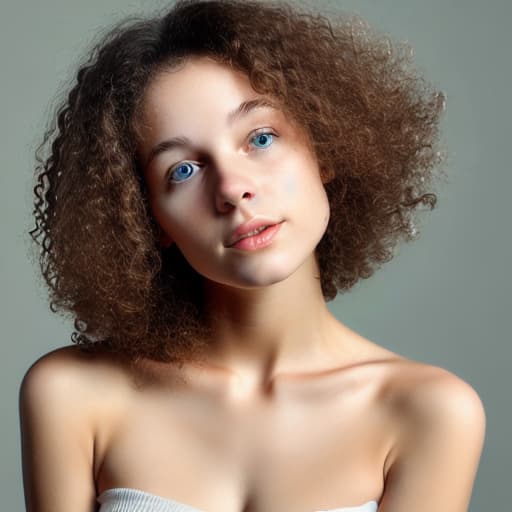  A medium fair skinned woman with beautiful body. pleasing appearing face and eyes, curly hair, phlegmatic, rheumatic, slim, short stature, youthful looks