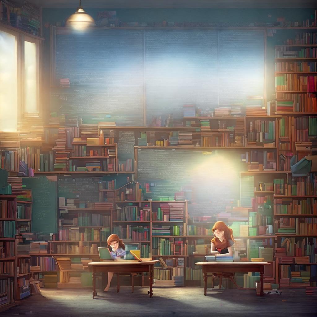  Create a ((masterpiece)) in the style of Phil De Grave's cartoons. The artwork should have the (((best quality))) and be in 8k resolution, ensuring it is high detailed and ultra-detailed. The main subject of the scene is a girl sitting in a classroom. The scene includes elements such as the girl ((wearing glasses)), ((reading a book)), surrounded by (stacks of colorful textbooks), (a chalkboard) with equations, and (a globe) on the teacher's desk. The lighting should depict (natural sunlight) streaming through the windows, casting warm tones across the room. hyperrealistic, full body, detailed clothing, highly detailed, cinematic lighting, stunningly beautiful, intricate, sharp focus, f/1. 8, 85mm, (centered image composition), (professionally color graded), ((bright soft diffused light)), volumetric fog, trending on instagram, trending on tumblr, HDR 4K, 8K