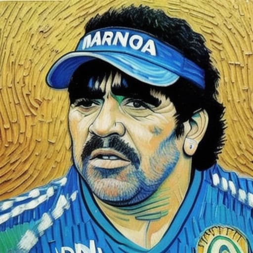  Maradona pintado por van Gogh