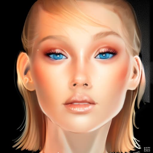 portrait+ style Russian queer fitness model blonde female face