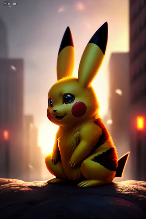  Pikachu delivers food hyperrealistic, full body, detailed clothing, highly detailed, cinematic lighting, stunningly beautiful, intricate, sharp focus, f/1. 8, 85mm, (centered image composition), (professionally color graded), ((bright soft diffused light)), volumetric fog, trending on instagram, trending on tumblr, HDR 4K, 8K
