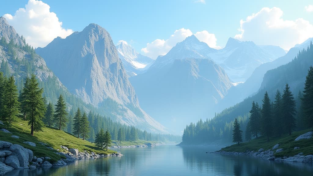  good quality, high quality, digital art beautiful mountains, natural beauty, 3d render