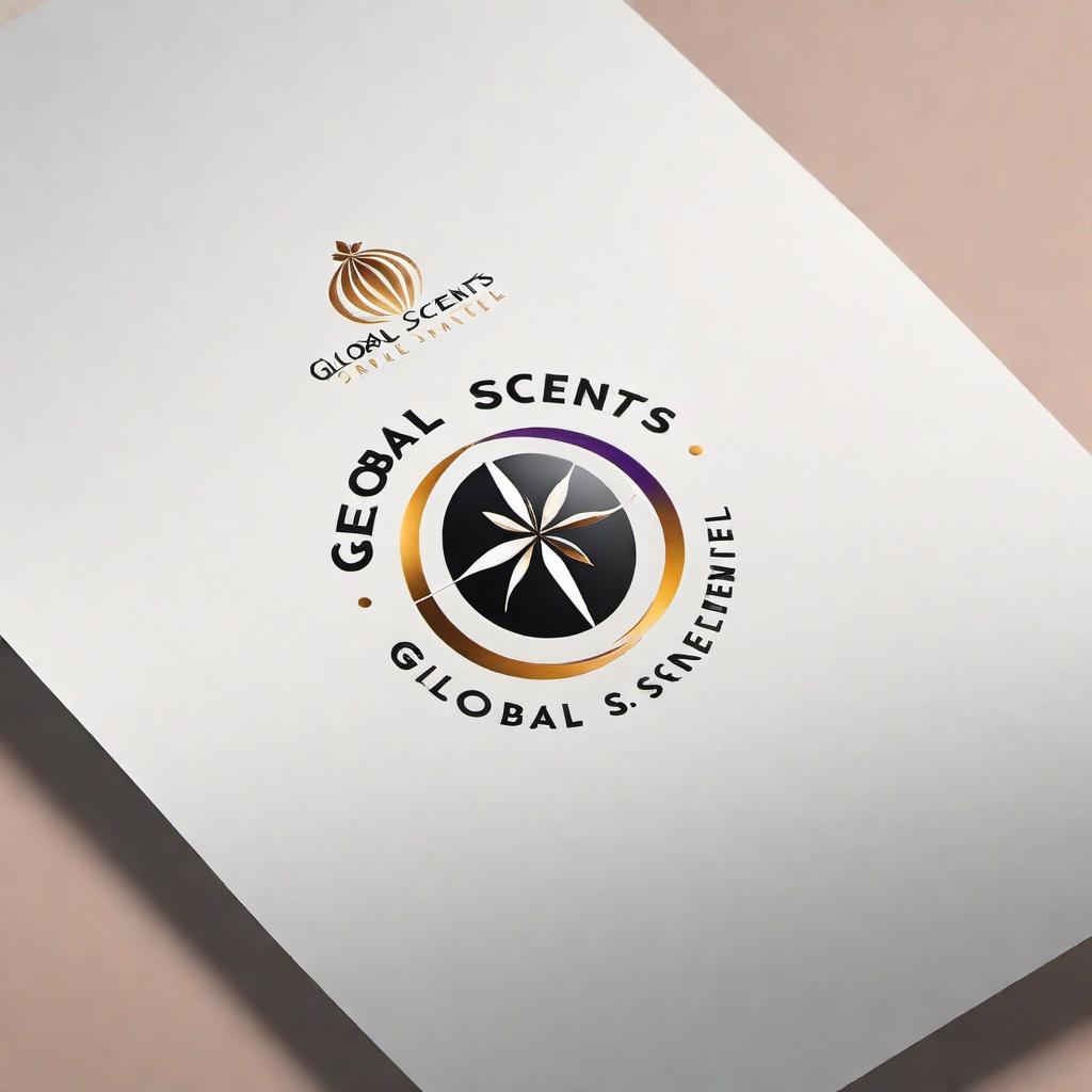  Design a sophisticated and stylish logo for a company named 'Global Scents Travel'. The logo should visually represent the idea of global fragrances and travel. It should feature a minimalistic globe with a few elegant lines suggesting air travel routes. Overlay the globe with abstract icons representing different scents such as a perfume bottle, flowers, or spices. Ensure these icons are subtle and blend well with the globe design. The company name 'Global Scents Travel' should be incorporated into the design in a modern and readable font. Use a color palette that feels natural, luxurious, and evokes a sense of worldly exploration. hyperrealistic, full body, detailed clothing, highly detailed, cinematic lighting, stunningly beautiful, intricate, sharp focus, f/1. 8, 85mm, (centered image composition), (professionally color graded), ((bright soft diffused light)), volumetric fog, trending on instagram, trending on tumblr, HDR 4K, 8K