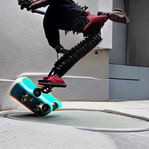  xenomorph on a skateboard doing a kickflip