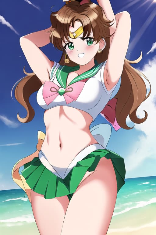  bikini,(sailor jupiter:1.3), (masterpiece), (highest quality), (intricate), (high detail)