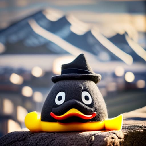 wa-vy style Noir detective mr. Rubber Duck. Smoke, rain, moustache and bravery. He can solve any puzzle. But can't beat his inner demons. Expressive dark matte gouche painting hyperrealistic, full body, detailed clothing, highly detailed, cinematic lighting, stunningly beautiful, intricate, sharp focus, f/1. 8, 85mm, (centered image composition), (professionally color graded), ((bright soft diffused light)), volumetric fog, trending on instagram, trending on tumblr, HDR 4K, 8K