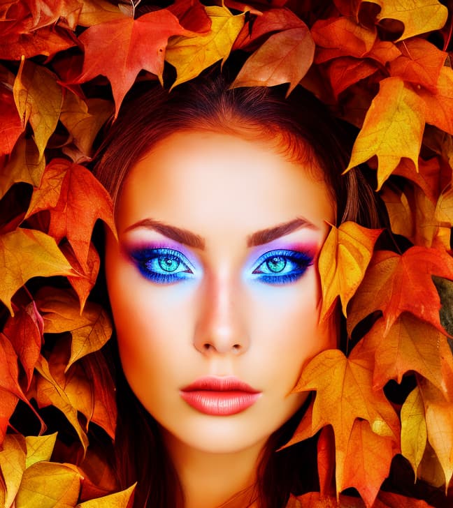 portrait+ style Eyes sparkled with the vibrant colors of autumn leaves