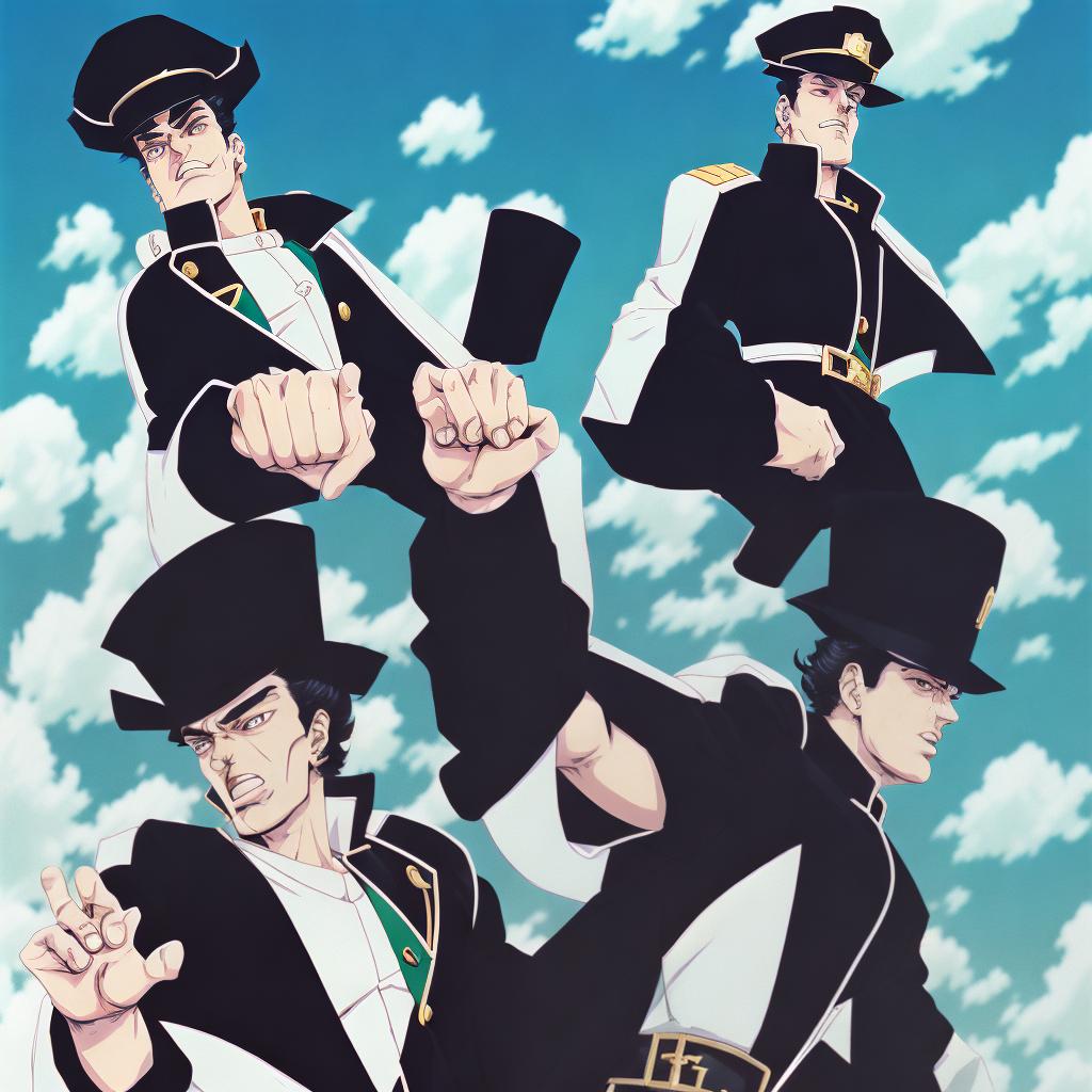 analog style jotaro with black hair