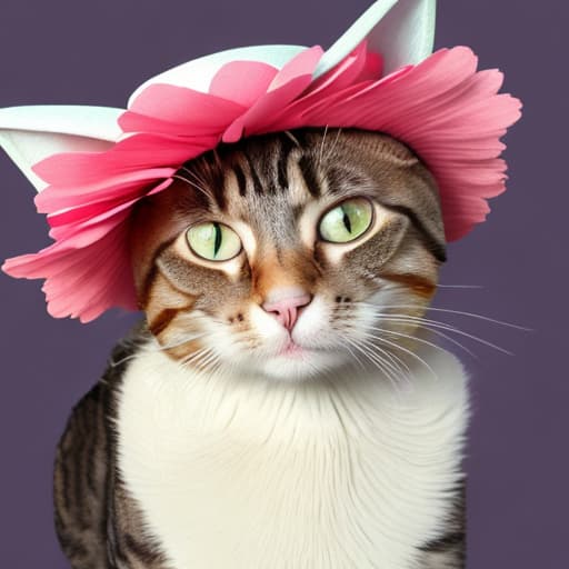  A cat with flower hat