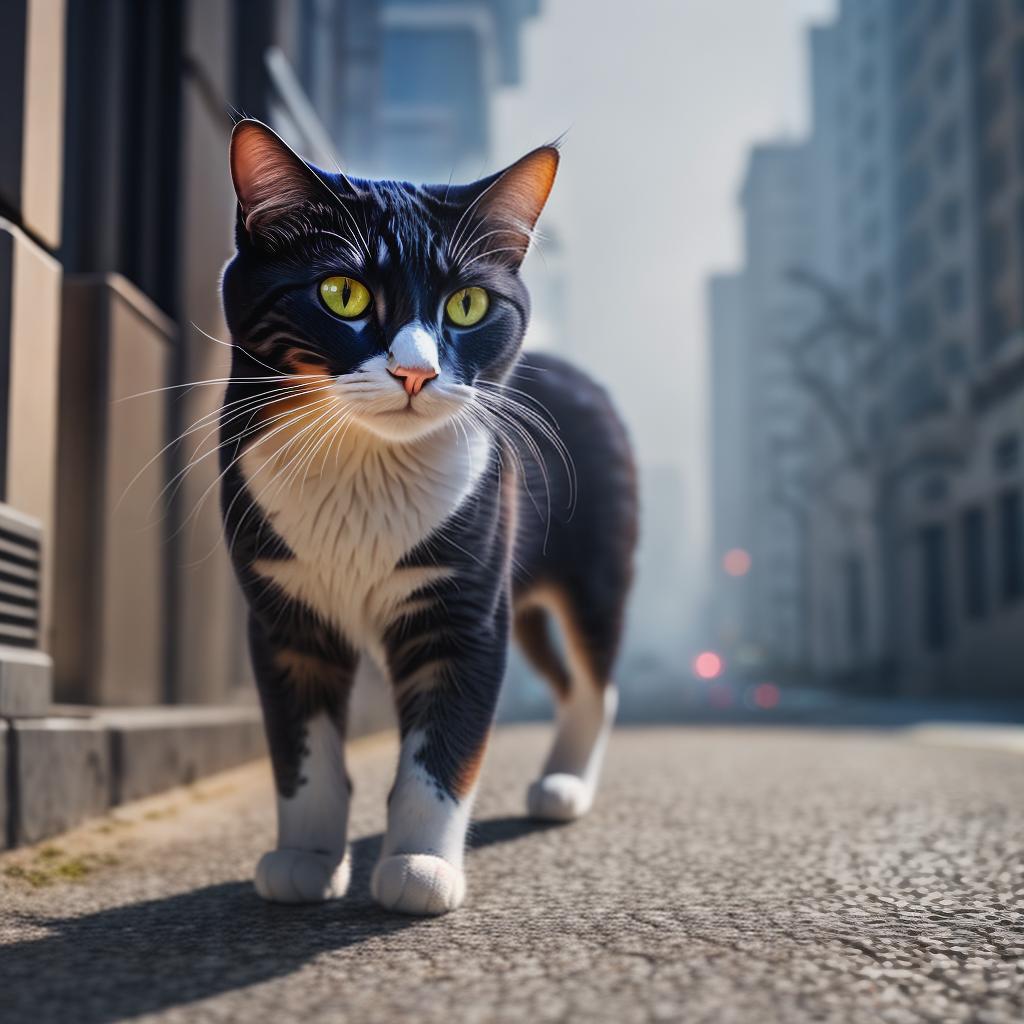  @PB_ImgGenBot Cat hyperrealistic, full body, detailed clothing, highly detailed, cinematic lighting, stunningly beautiful, intricate, sharp focus, f/1. 8, 85mm, (centered image composition), (professionally color graded), ((bright soft diffused light)), volumetric fog, trending on instagram, trending on tumblr, HDR 4K, 8K