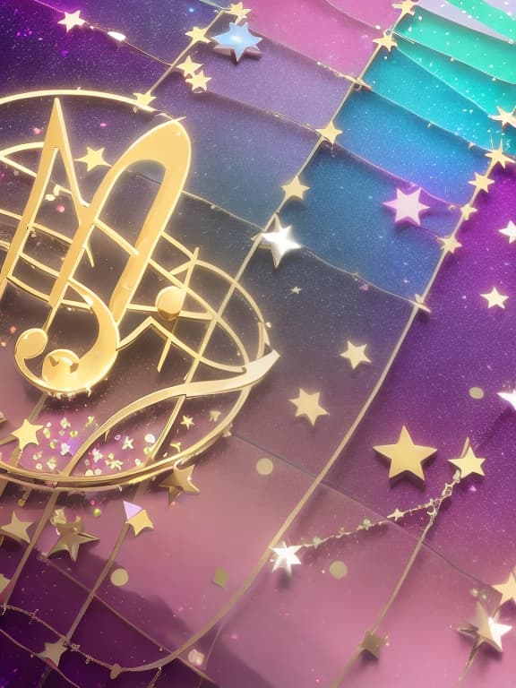  Cute musical notes and sparkling stars and gems wallpaper