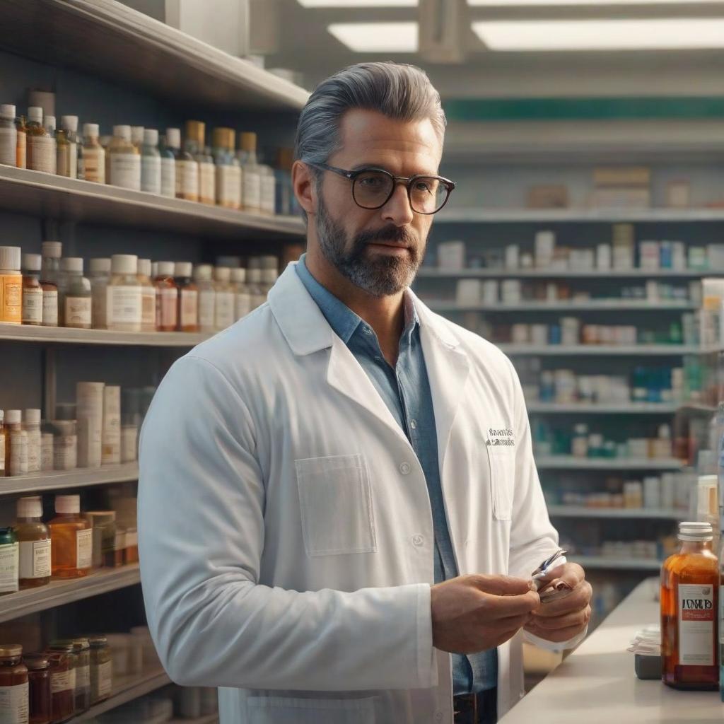  Draw the pharmacy XandaX. hyperrealistic, full body, detailed clothing, highly detailed, cinematic lighting, stunningly beautiful, intricate, sharp focus, f/1. 8, 85mm, (centered image composition), (professionally color graded), ((bright soft diffused light)), volumetric fog, trending on instagram, trending on tumblr, HDR 4K, 8K