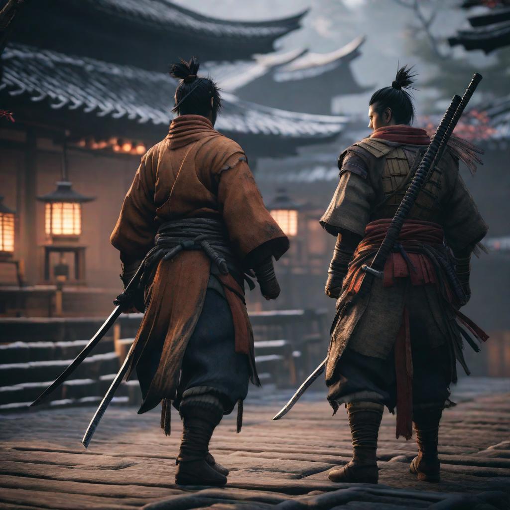  sekiro shadows die twice, cute, hyper detail, full HD hyperrealistic, full body, detailed clothing, highly detailed, cinematic lighting, stunningly beautiful, intricate, sharp focus, f/1. 8, 85mm, (centered image composition), (professionally color graded), ((bright soft diffused light)), volumetric fog, trending on instagram, trending on tumblr, HDR 4K, 8K