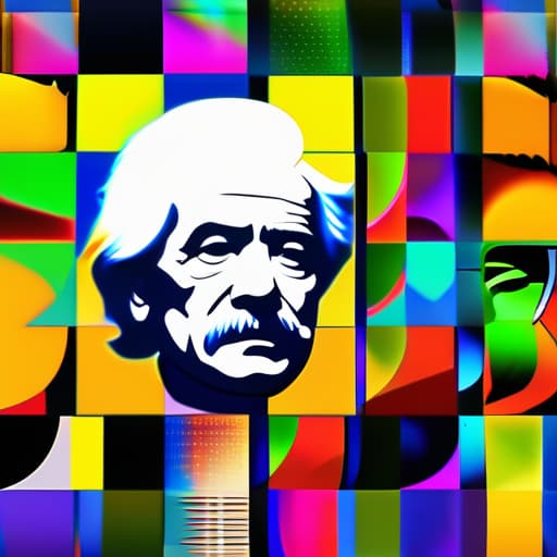  (Andy Warhol), ((Pop Art)), ((Portrait)), digital printing, depiction of Einstein's face, bold colors, sharp outlines, 2D rendered, frontal gaze, repetitive overlays of Freudian symbolism, Surreal dream landscape background, high quality, high details hyperrealistic, full body, detailed clothing, highly detailed, cinematic lighting, stunningly beautiful, intricate, sharp focus, f/1. 8, 85mm, (centered image composition), (professionally color graded), ((bright soft diffused light)), volumetric fog, trending on instagram, trending on tumblr, HDR 4K, 8K