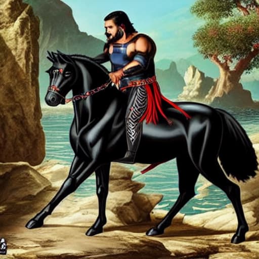  un lobo negro atractivo y conquistador