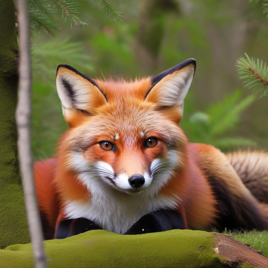  Red fox in the forest