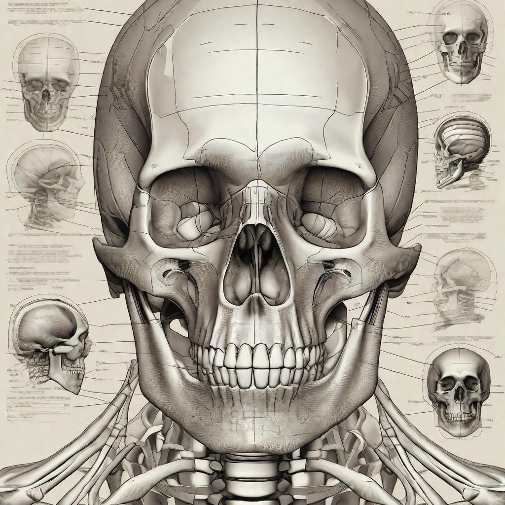  Anatomy study of a human body, with emphasis on skeletal structure, in a laboratory setting, with a close-up composition, captured using a high-resolution digital camera, in a realistic style, showcasing intricate details.