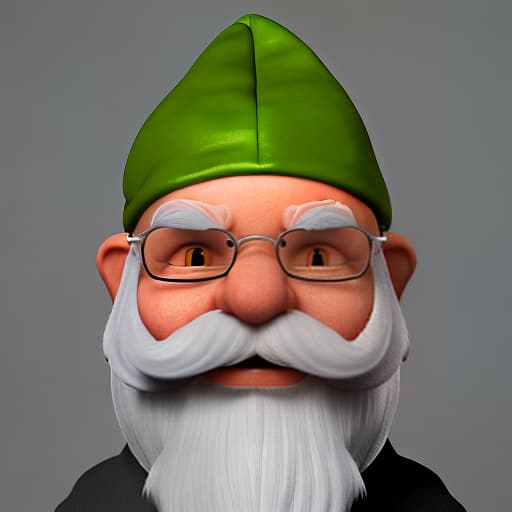 redshift style Bald gnome with big white beard