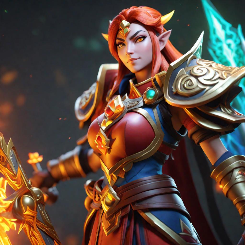  lina from dota 2, midjourney, cute, hyper detail, full HD hyperrealistic, full body, detailed clothing, highly detailed, cinematic lighting, stunningly beautiful, intricate, sharp focus, f/1. 8, 85mm, (centered image composition), (professionally color graded), ((bright soft diffused light)), volumetric fog, trending on instagram, trending on tumblr, HDR 4K, 8K