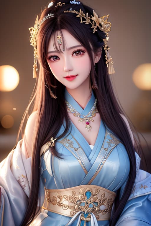  best quality, masterpiece, highres, 1girl,blush,(seductive smile:0.8),star shaped pupils,china hanfu,hair ornament,necklace, jewelry,Beautiful face,upon body, tyndall effect,photorealistic, dark studio, rim lighting, two tone lighting,(high detailed skin:1.2), 8k uhd, dslr, soft lighting, high quality, volumetric lighting, candid, Photograph, high resolution, 4k, 8k, Bokeh hyperrealistic, full body, detailed clothing, highly detailed, cinematic lighting, stunningly beautiful, intricate, sharp focus, f/1. 8, 85mm, (centered image composition), (professionally color graded), ((bright soft diffused light)), volumetric fog, trending on instagram, trending on tumblr, HDR 4K, 8K