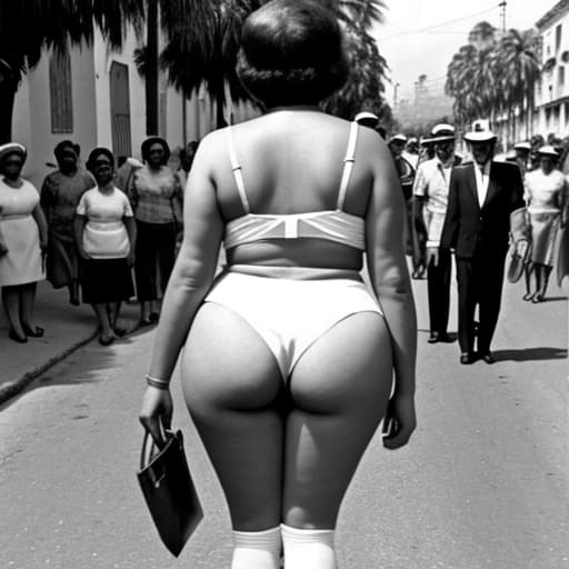  granny de república Dominicana en calzones ass en la calle de 1960s