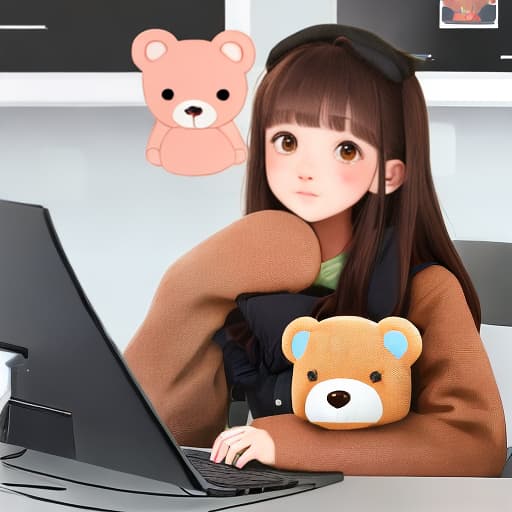  Cute stuffed bear used as computer wallpaper for girls