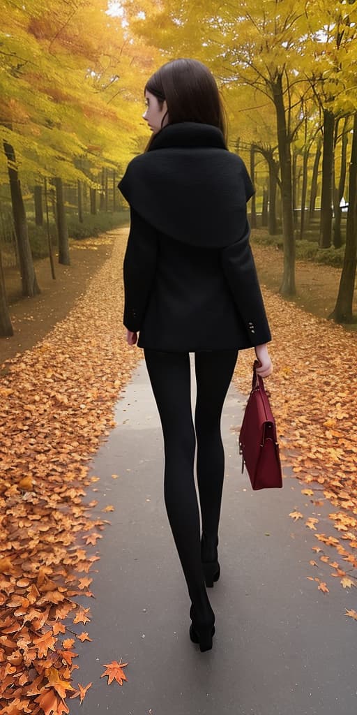  girl-walking, back, autumn