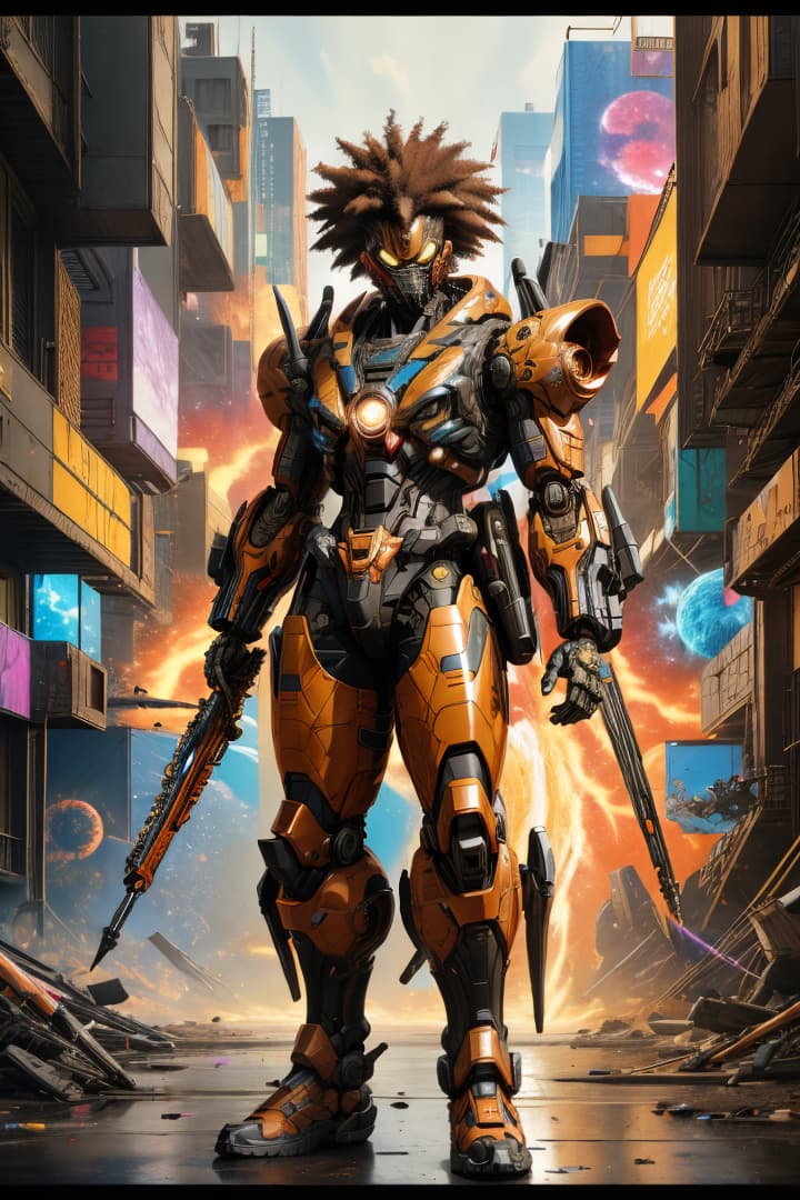  , Digital artwork, exploded version of Newt afroman, in the style of nychos, sent from a distant future longer after humanity birthed ASI, 8k, hdr, masterpiece, highly detailed, style blend of Yoji Shinkawa and Greg Rutkowski, colorful and vibrant<lora:a-mecha-musume-sss:0.5554034717498819><lora:split:0.8250589557587413><lora:constructionyardai:0.697494433257049><lora:niji-default-style:0.30126173924528477> hyperrealistic, full body, detailed clothing, highly detailed, cinematic lighting, stunningly beautiful, intricate, sharp focus, f/1. 8, 85mm, (centered image composition), (professionally color graded), ((bright soft diffused light)), volumetric fog, trending on instagram, trending on tumblr, HDR 4K, 8K