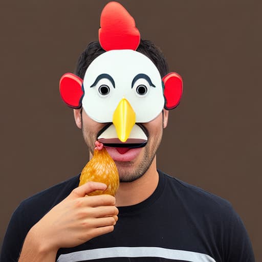  Man with chicken face