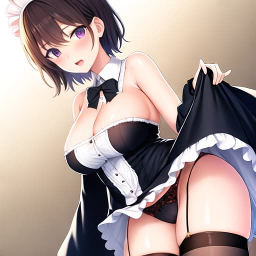  maids wearing short panties and showing of their breasts
