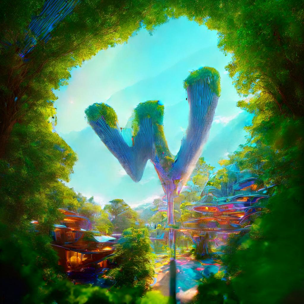  a futuristic treehouse, vibrant landscape. Its sleek, metallic exterior gleams in the sunlight, while intricate circuitry and glowing panels adorn its surface. , best quality, ultrahigh resolution, highly detailed, (sharp focus), masterpiece, (centered image composition), (professionally color graded), ((bright soft diffused light)), trending on instagram, trending on tumblr, HDR 4K