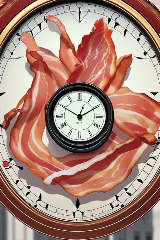  Clock with a bacon